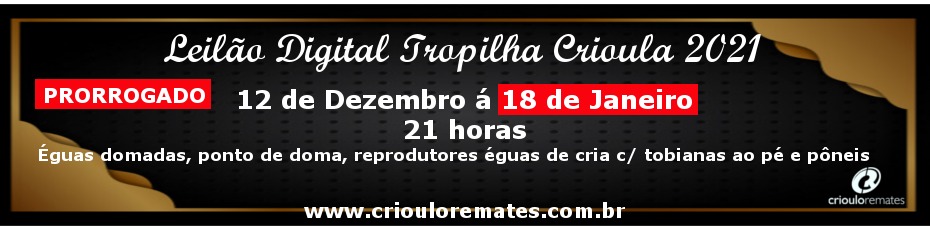 Banner Leilão Digital Tropilha Crioula 2021